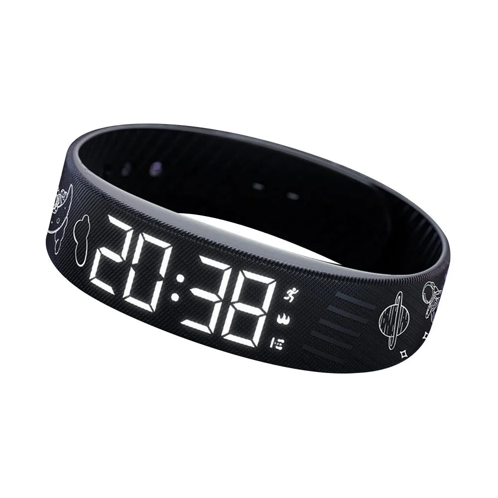 Adjustable Silicone Snooze-proof LED Alarm Clock Bracelet