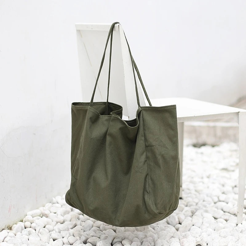 Large Capacity Canvas Tote Bag | Stylish Commuter Shopping Bag