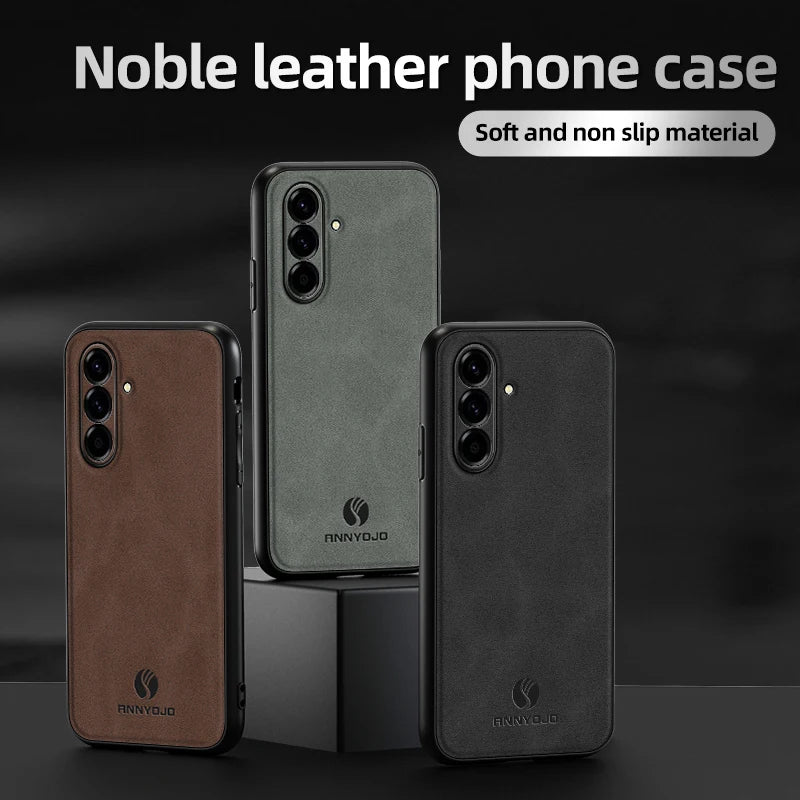 Scratch Resistant Leather Skin Case for Galaxy A17 & More