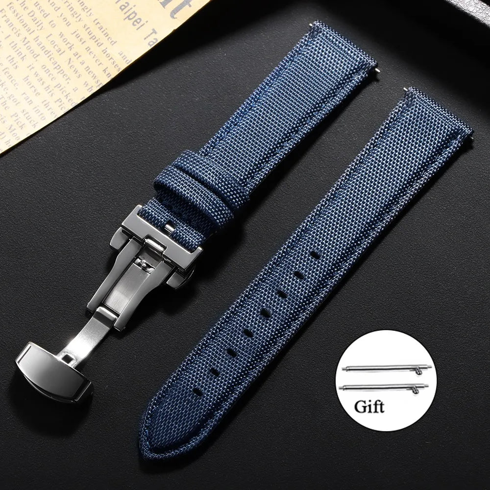 Versatile Sailcloth Watch Strap | Waterproof Nylon Quick Release Band