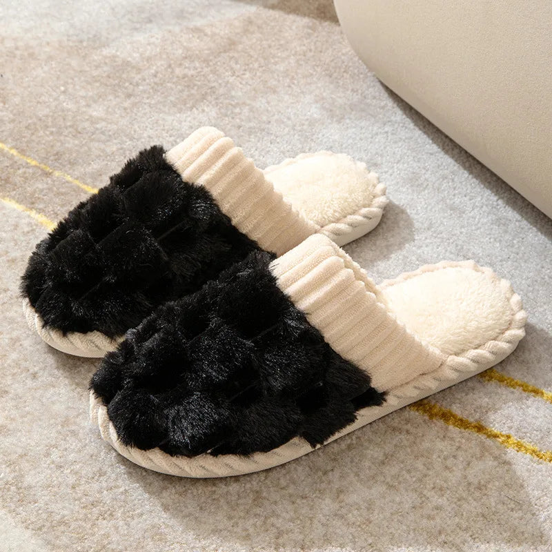 Cozy Warm Plush Cotton Slippers | Anti-Slip Indoor Footwear