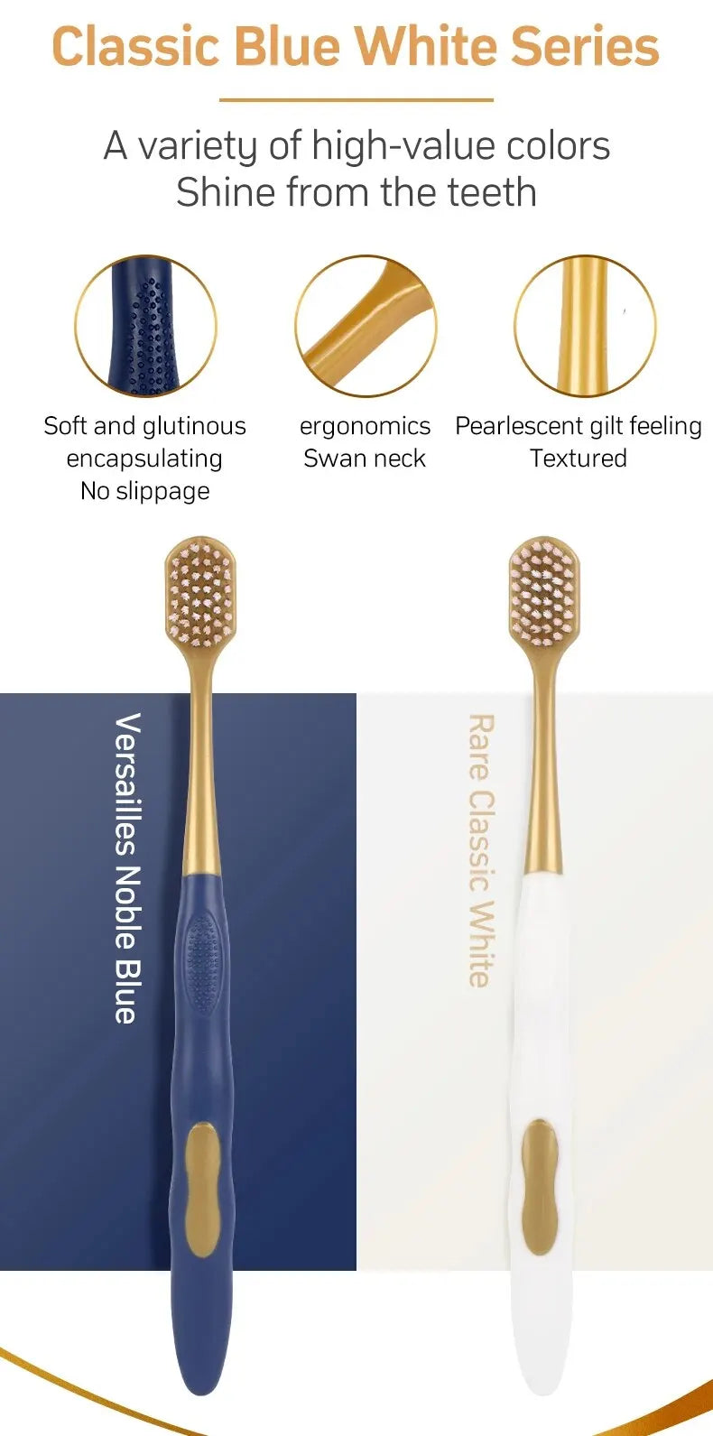 6PCS Soft Bristled Toothbrush Set | Gentle Gum Care & Whitening