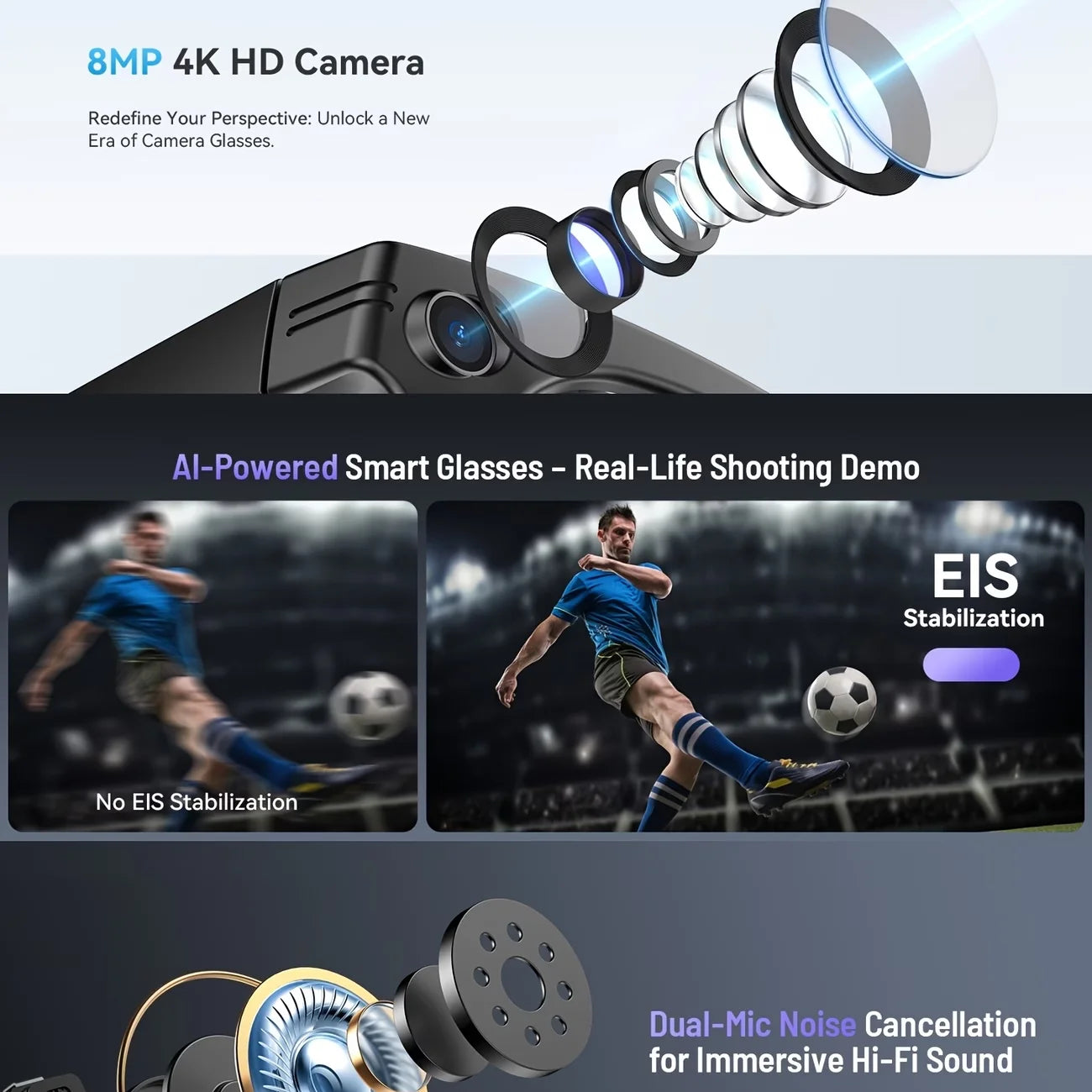 AI Smart Video Glasses with Camera | Capture Life in 4K