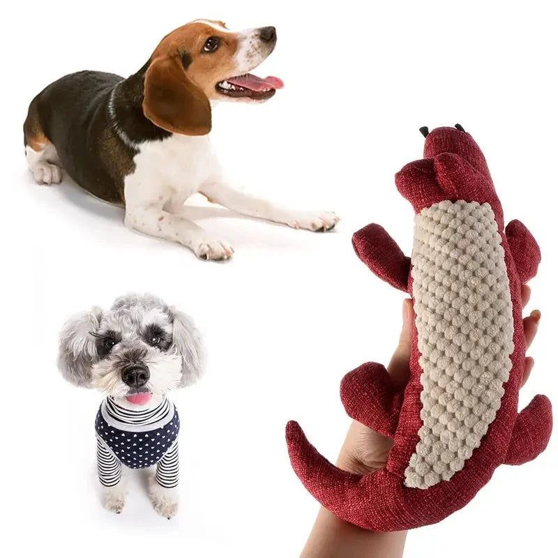 Interactive Plush Crocodile Dog Toy | Tough Chew & Squeaky Fun