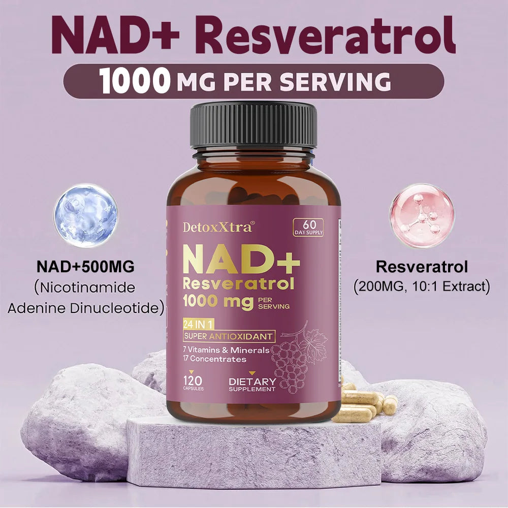 Powerful NAD+ Resveratrol Supplement | Boost Energy & Anti-Aging