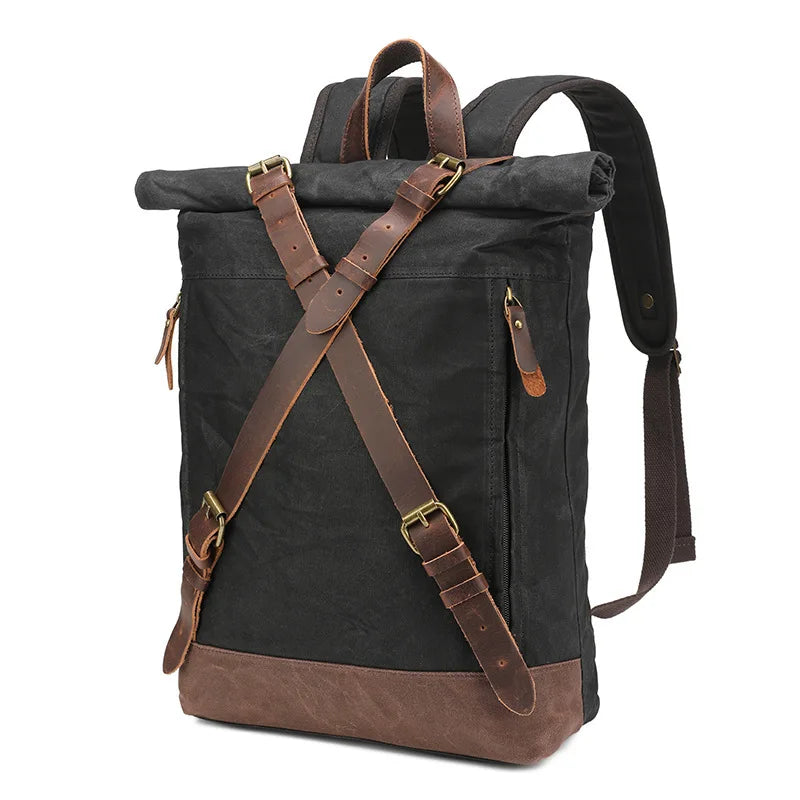 Retro Waterproof Oil Wax Canvas Travel Backpack | Unisex Design
