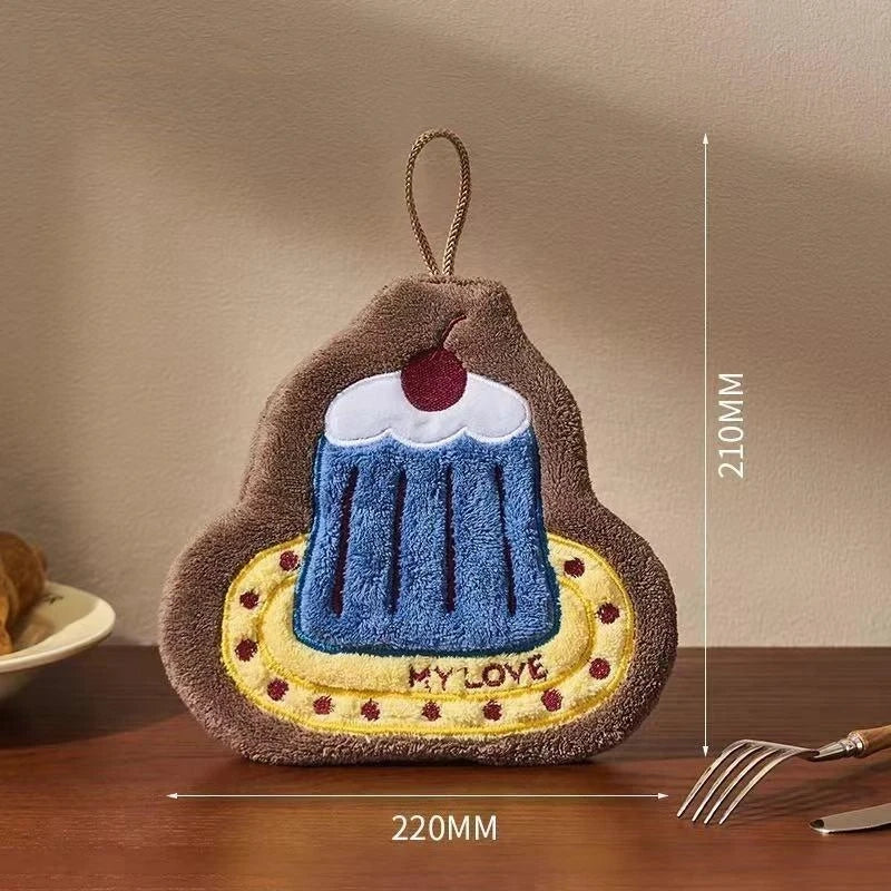 Absorbent Kitchen Hand Towels | Thickened Wall Hanging Cleaning Cloth