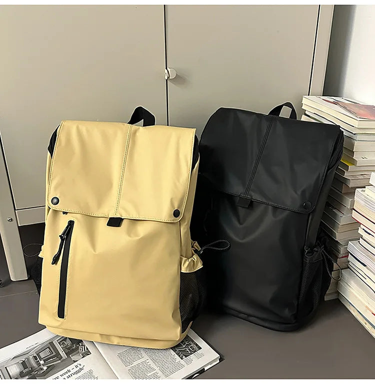 Large Waterproof Leather Backpack for Travel & Business - Unisex