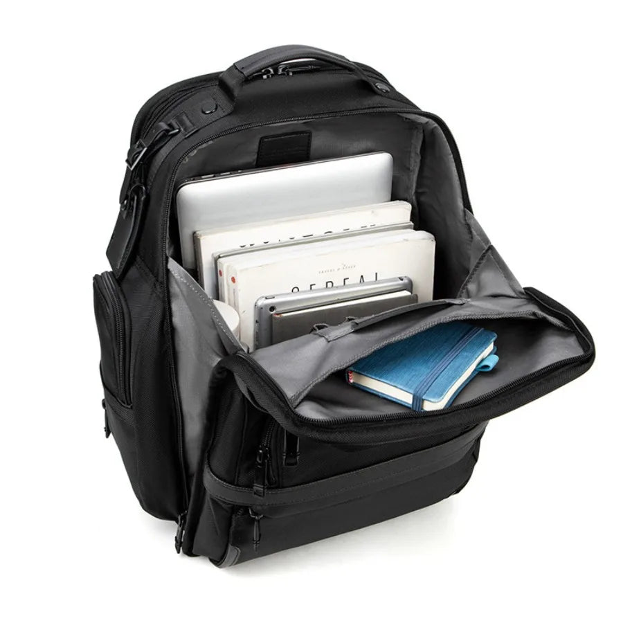 Durable Black Multi-Pocket Laptop Backpack | Water-Resistant Travel Bag