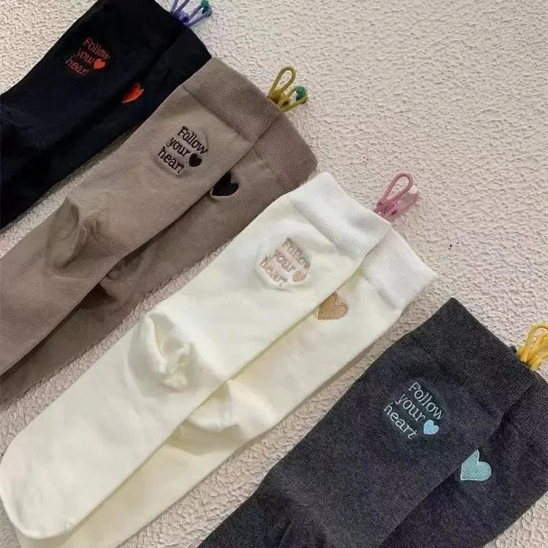 Calcetines de algodón a media pantorrilla | Calzado de invierno elegante para mujer