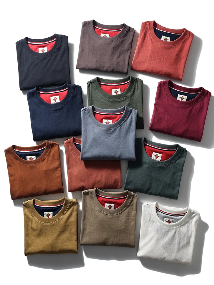 Men's Retro Solid Color Short Sleeve T-shirt | Summer Fashion Top