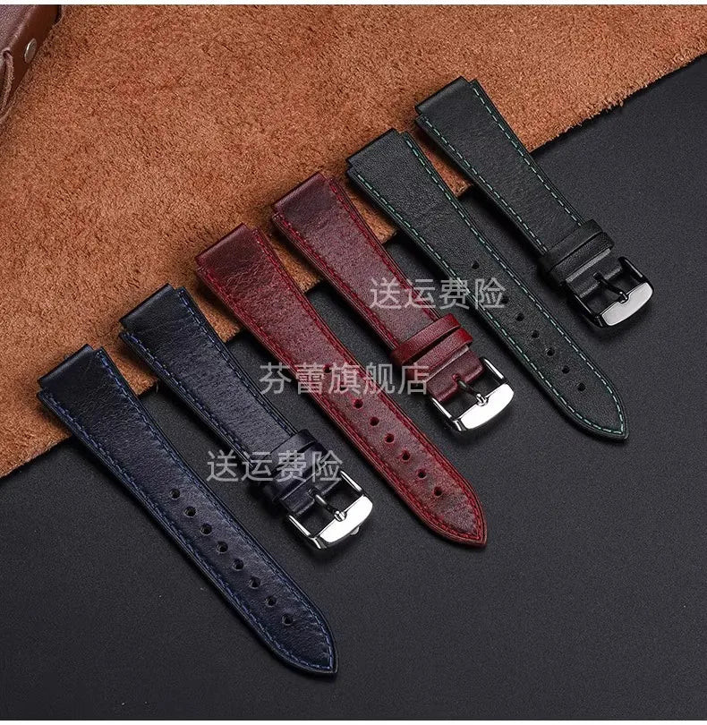 Retro Genuine Leather Watchband | Vintage Men's Bracelet 18MM