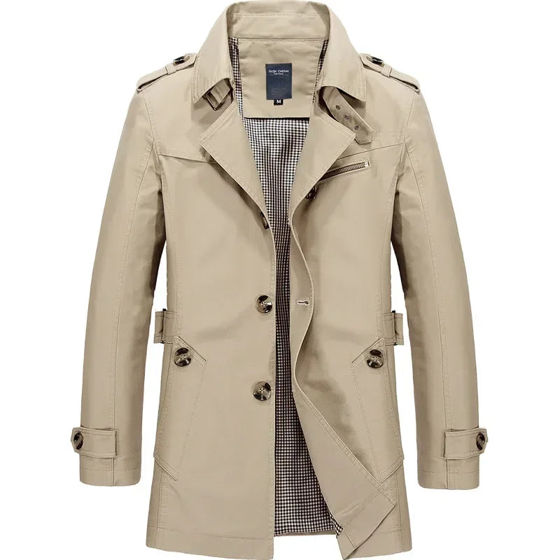 Men's Casual Windbreaker Long Jackets | Stylish Trench Coat