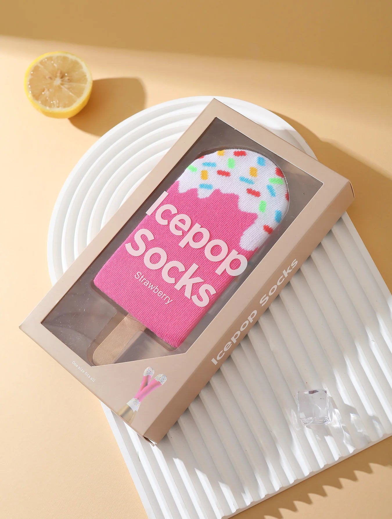 Unisex Strawberry Popsicle Socks | Fun Gift Box for All Seasons