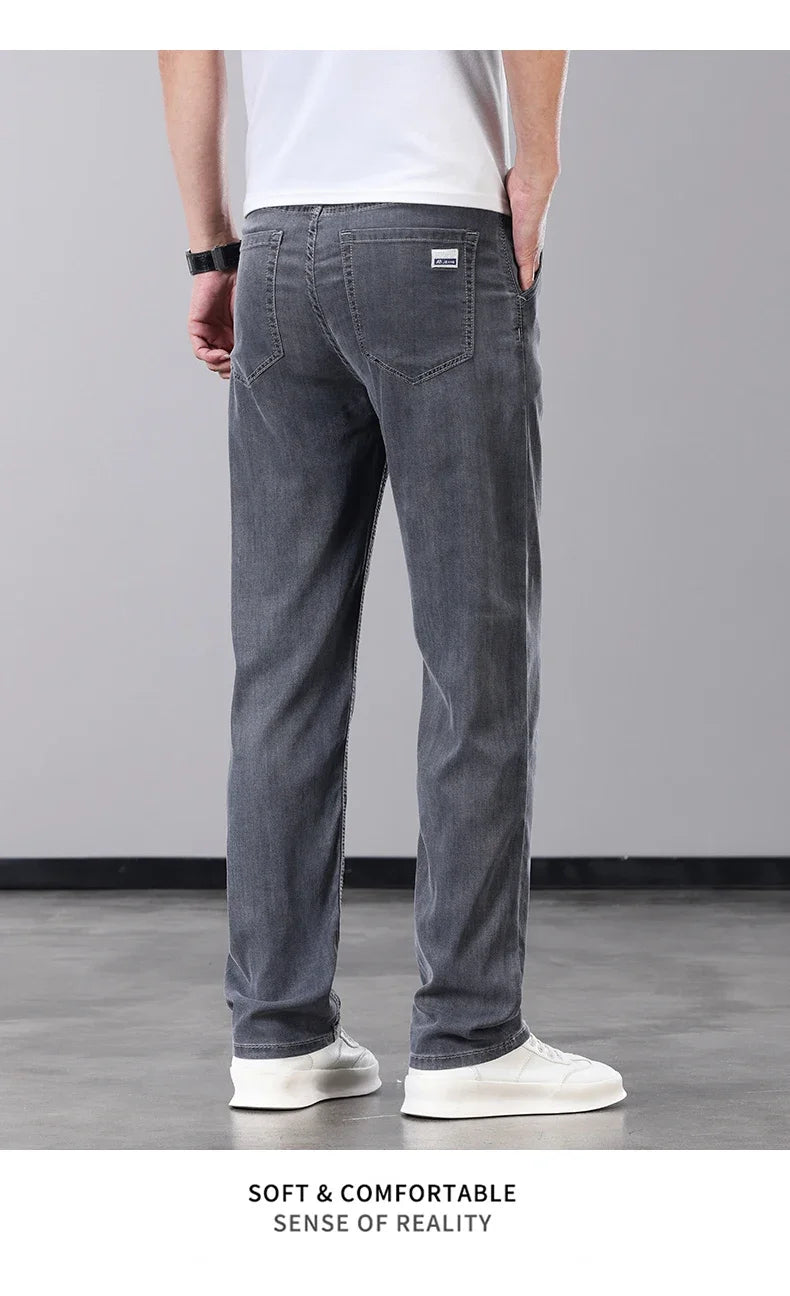 Men's Summer Thin Jeans | Soft Breathable Denim Casual Trousers