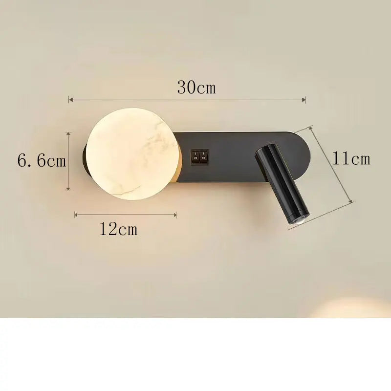 Lámpara de pared nórdica moderna en blanco y negro | Iluminación minimalista para el hogar