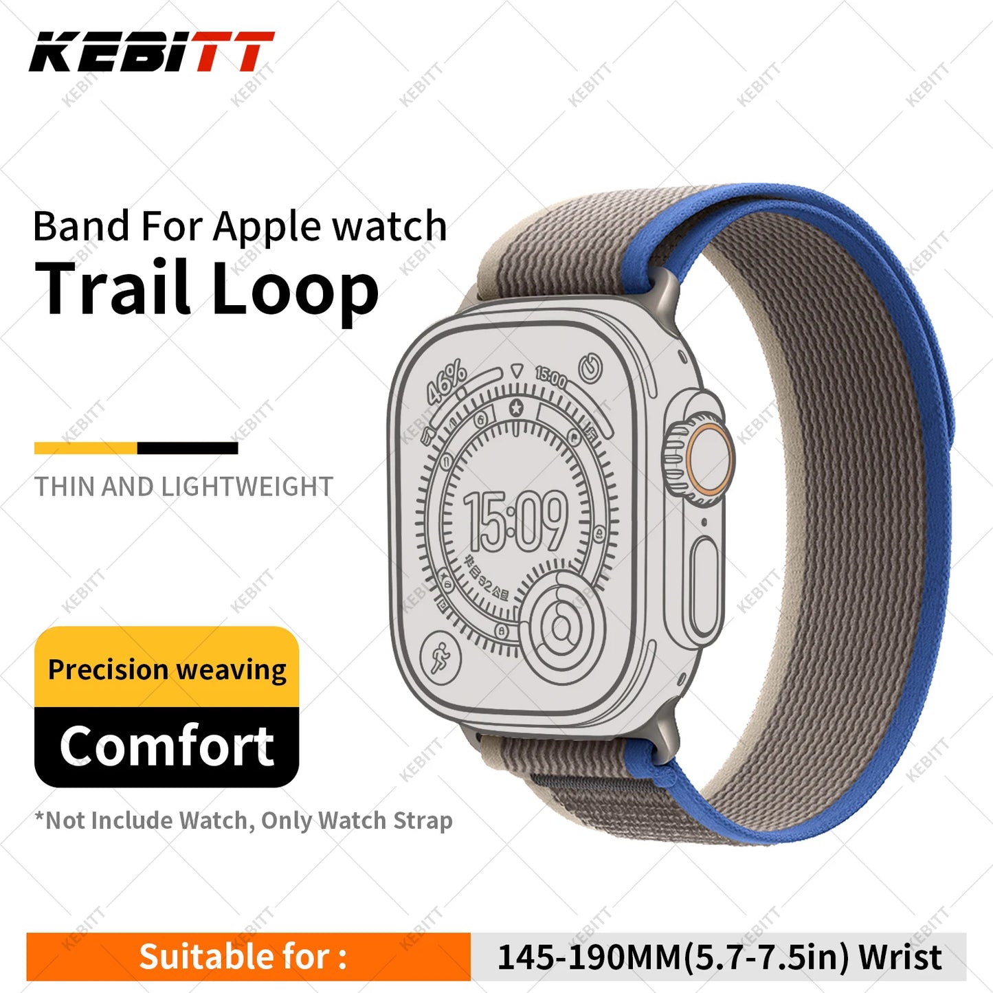 High-Quality Nylon Strap for Smartwatches | Natural Titanium Finish