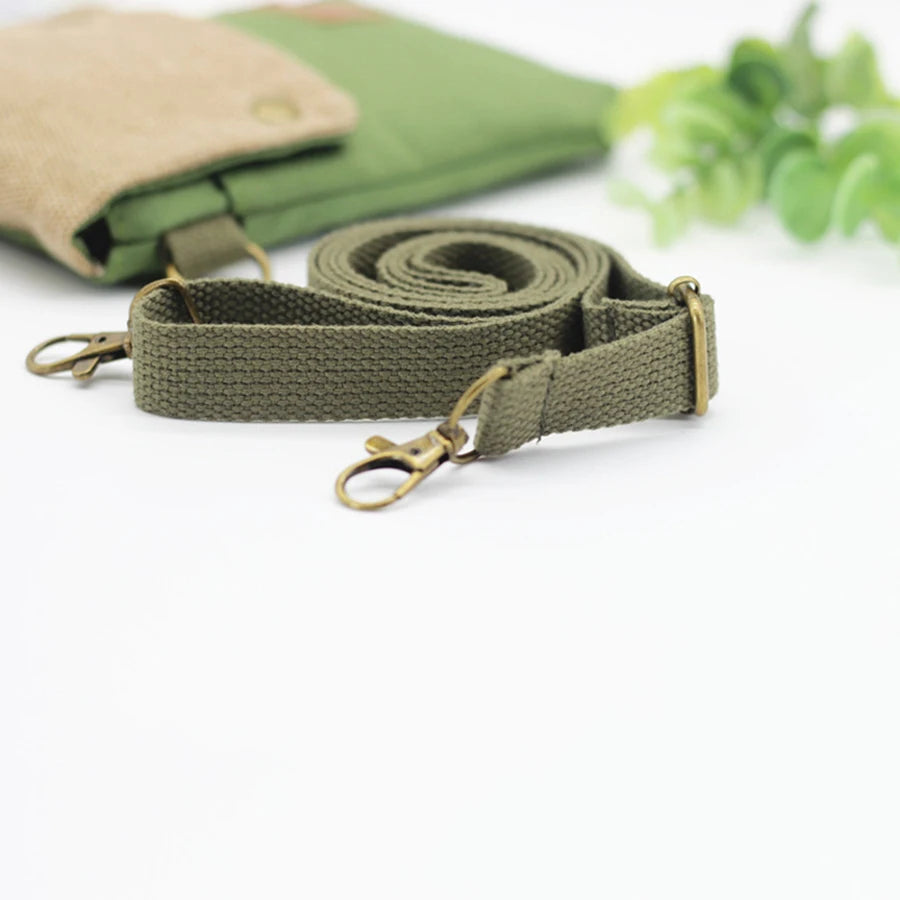 Korean-Style Women's Cross-Body Canvas Mobile Phone Bag