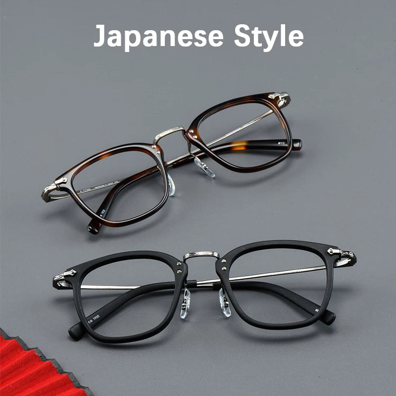 Men's Luxury Pure Titanium Rectangular Frame Eyeglasses