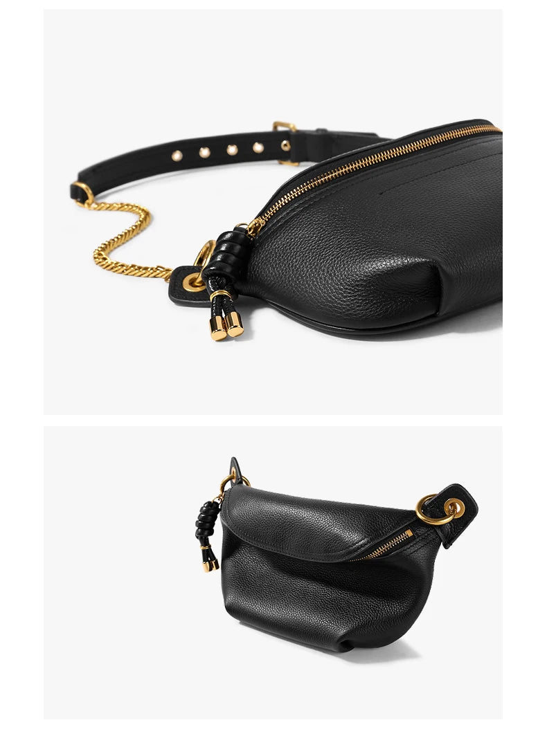 Stylish Women's Genuine Leather Waist Pack | Trendy Belt Bag