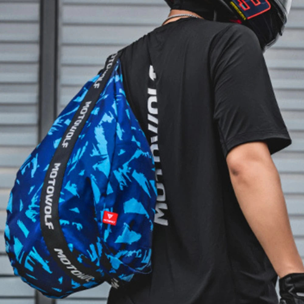 Water-Repellent Motorcycle Helmet Backpack for Cycling and Travel