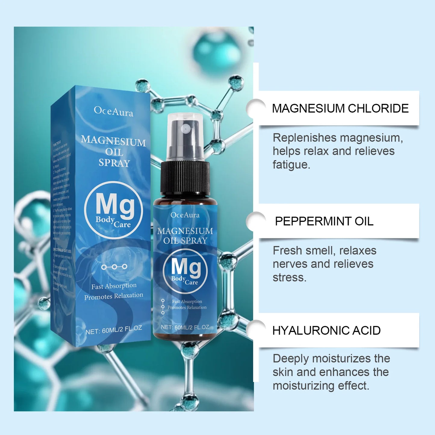 Magnesium Oil Spray for Relaxation & Muscle Relief | Better Sleep