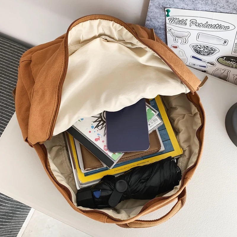 Casual Canvas Backpack for Students | Trendy Unisex College Bag