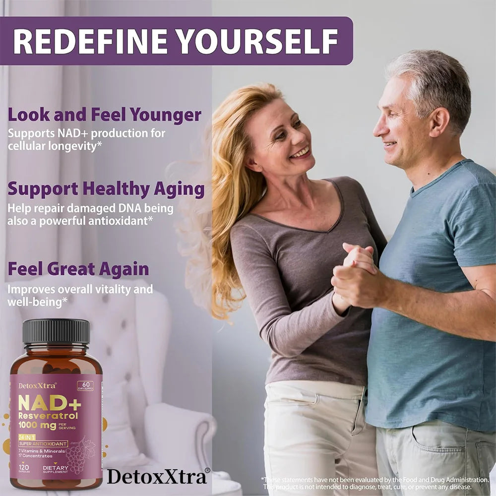 Powerful NAD+ Resveratrol Supplement | Boost Energy & Anti-Aging