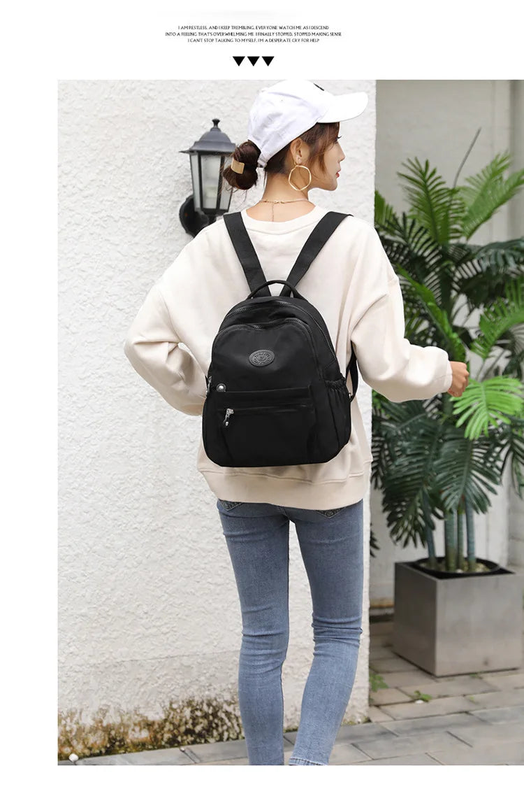 Women's Nylon Oxford Backpack | Stylish Small Rucksack