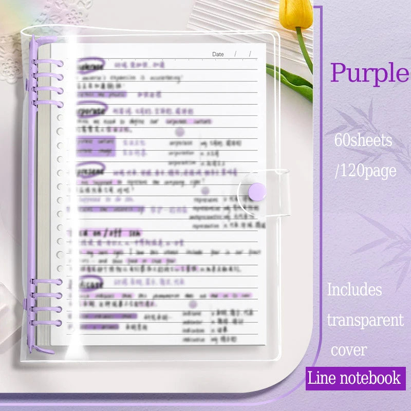 A5 Clear PVC Binder Notebook | Stylish Refillable Planner