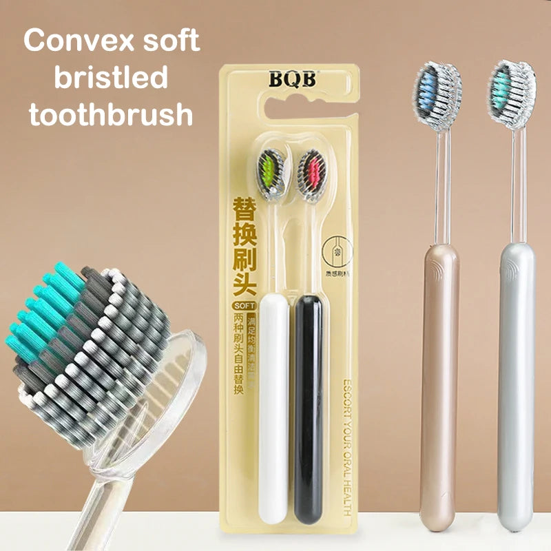 2Pcs Mouth Clean Toothbrush Ultra-Fine Soft Hard Bristle Toothbrush Deep Cleaning For Adults Whitening Teeth