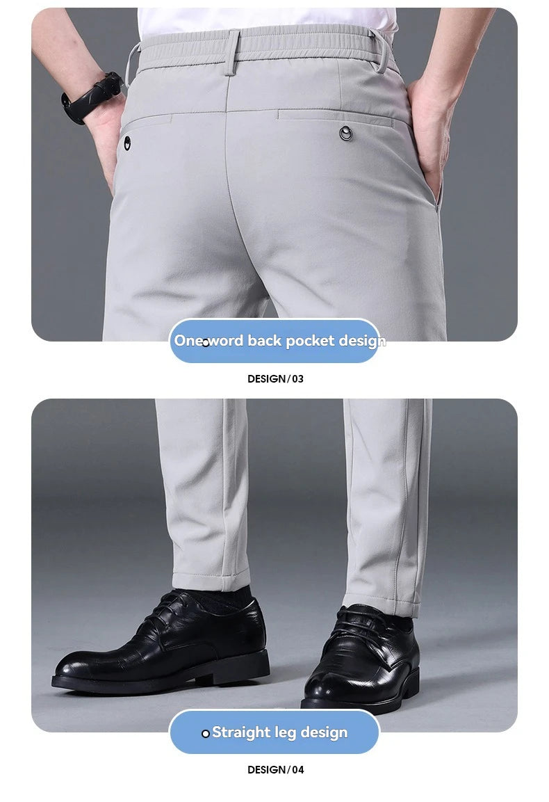 Men's Lightweight Ice Silk Golf Casual Trousers | Spring & Summer Style