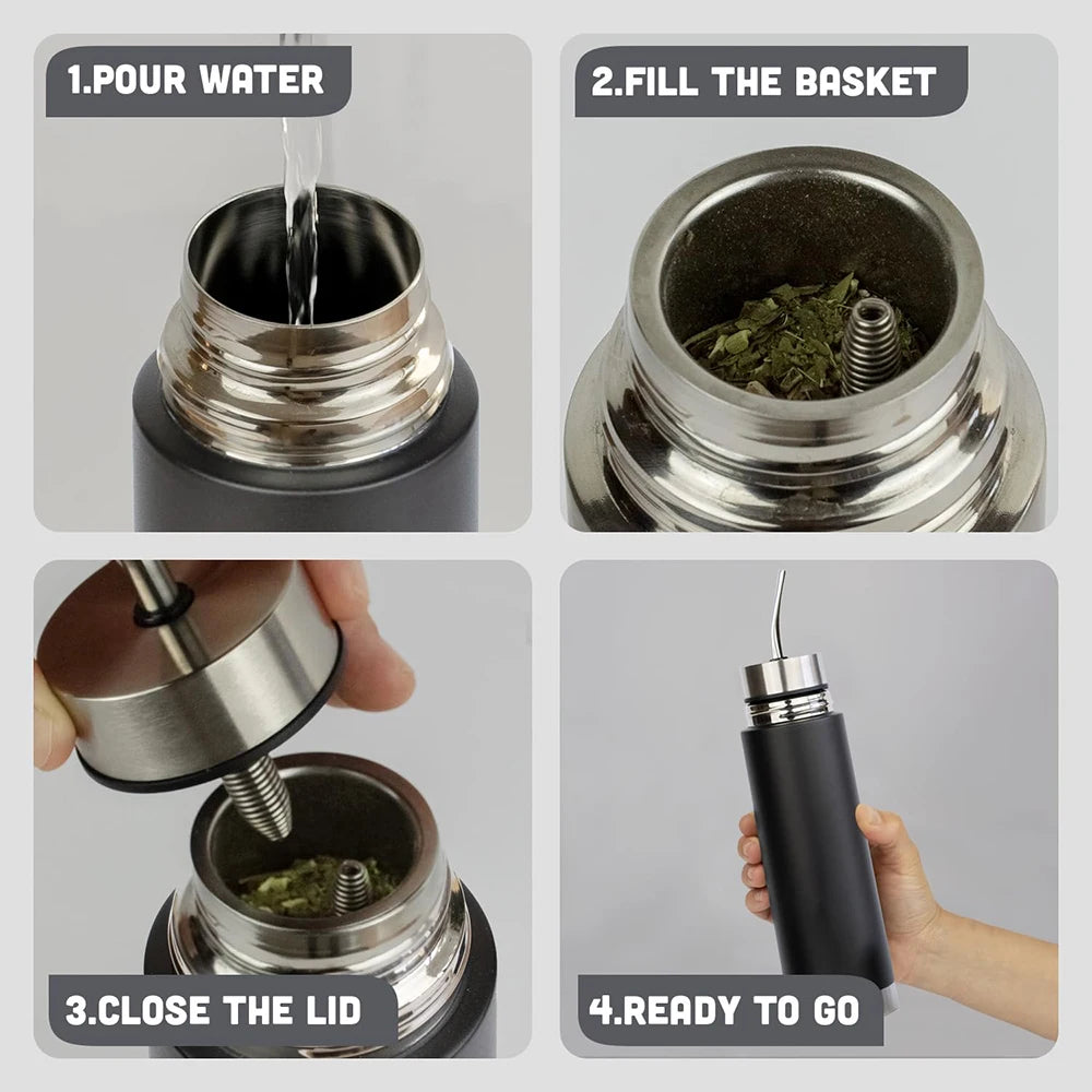 2-in-1 Thermal Mate Cup with Built-in Bombilla | Yerba Mate Thermos
