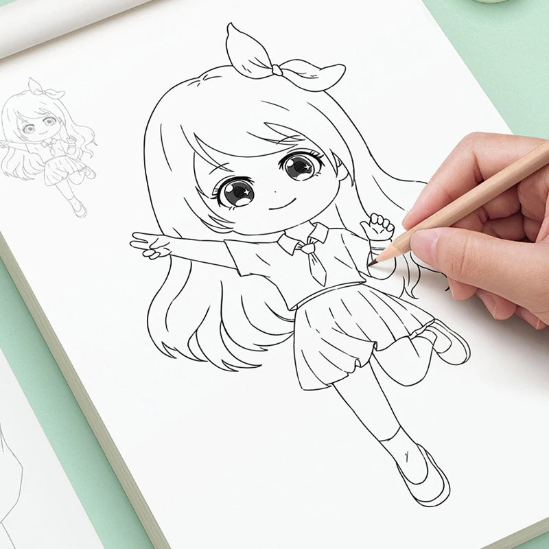 72-Page Stick Figure Sketchbook | Creative Coloring Notebook