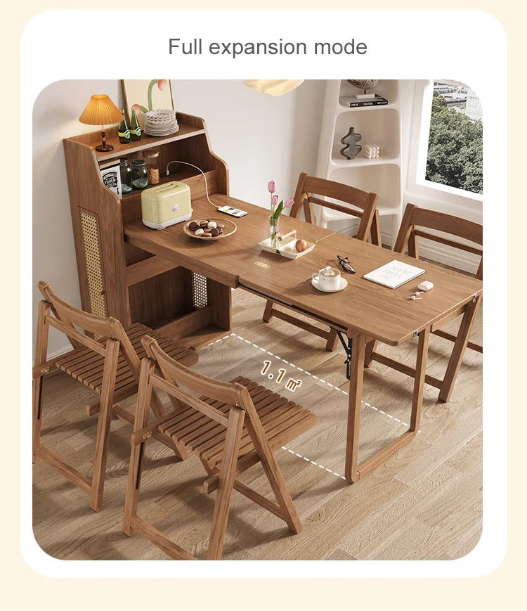 Modern Retractable Folding Dining Table | Space Saving Design