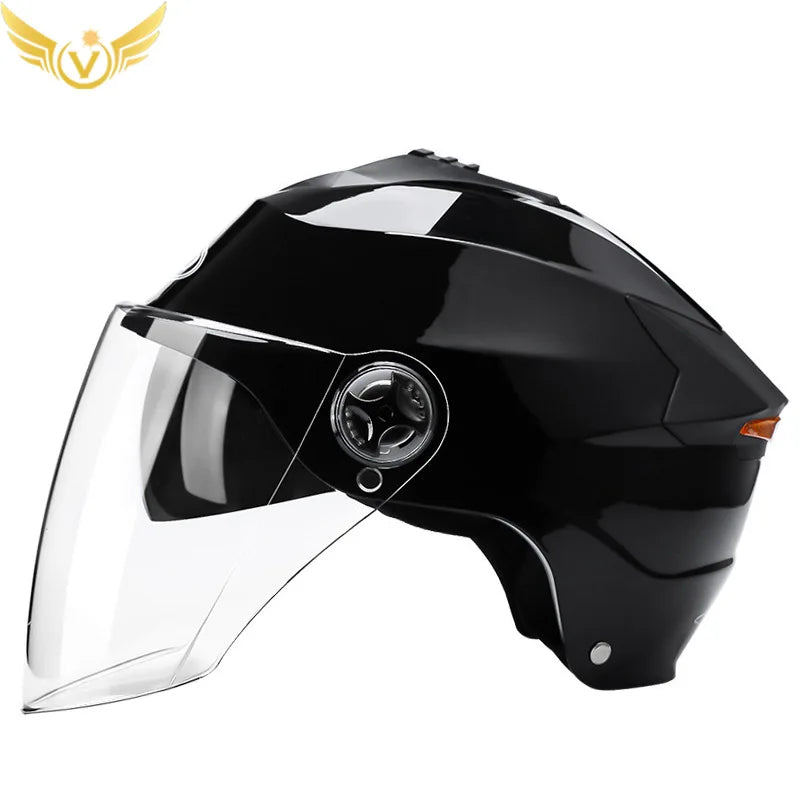 Half Motorcycle Helmet with LED Lights | Universal Scooter Gear