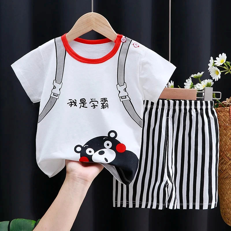 Kids Summer Clothing Set | Adorable Cartoon T-Shirt & Shorts