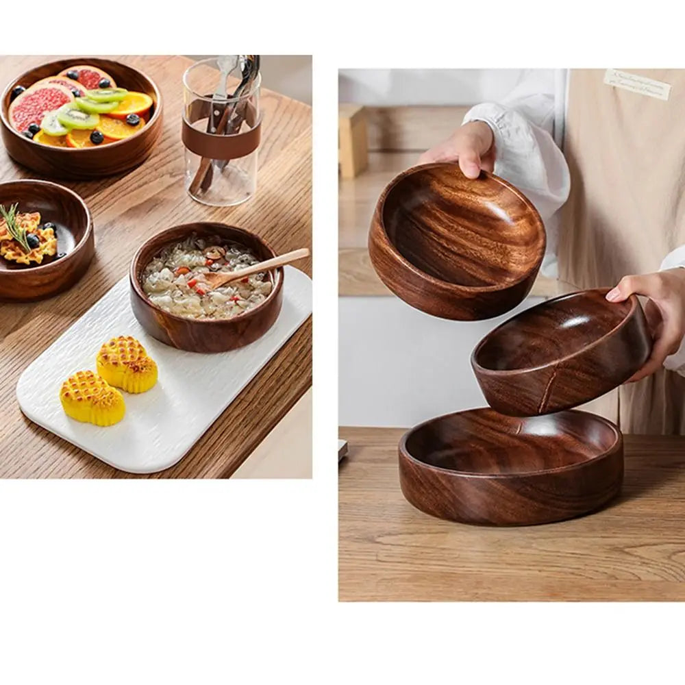 Handmade Solid Wood Stackable Bowls | Versatile Snack & Salad Plates