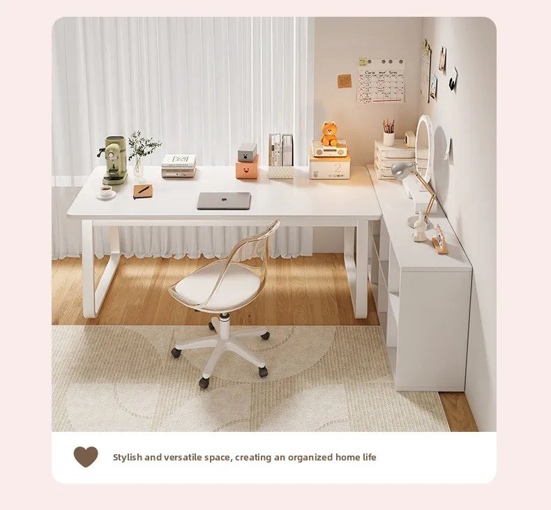 Durable White Computer Desk | Modern Makeup and Workstation