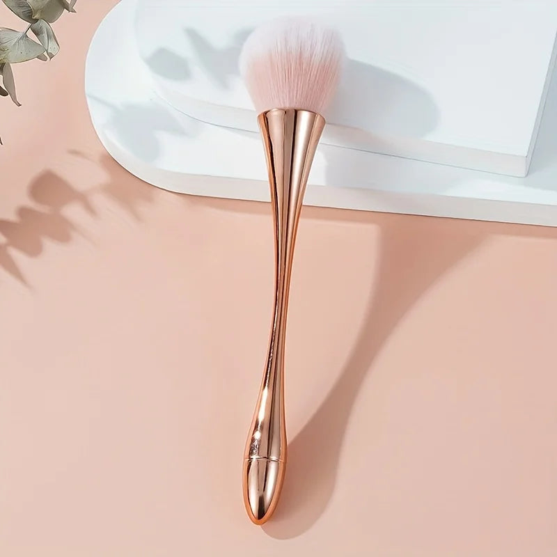 Soft Rose Golden Fan Makeup Brush | Achieve Flawless Beauty