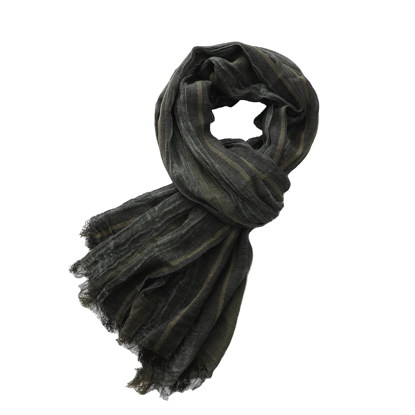 Men's Cotton Linen Striped Scarf | Warm & Stylish Winter Accessory