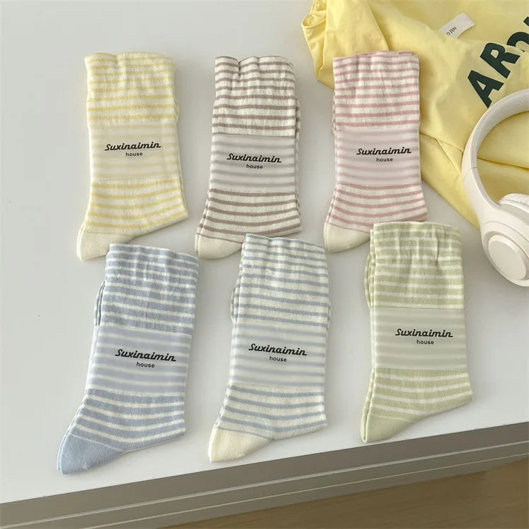 Casual Striped Women's Socks | Trendy Harajuku Streetwear