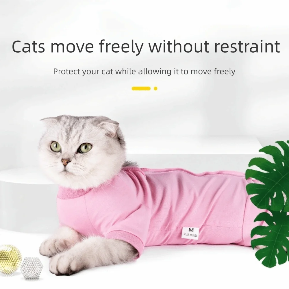 Traje de recuperación ajustable para gatos | Tejido suave para una curación cómoda