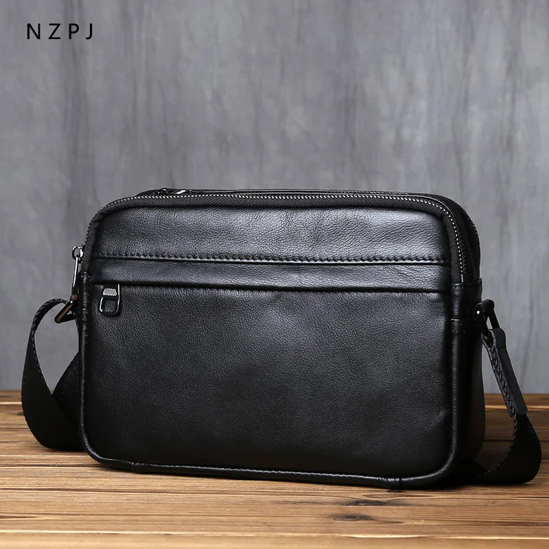 Casual Leather Shoulder Bag for Men | Stylish Large Capacity Messenger