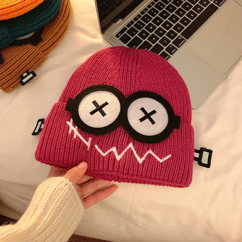 Funny Cute Cartoon Knitted Wool Hat for Women | Cozy Winter Beanie