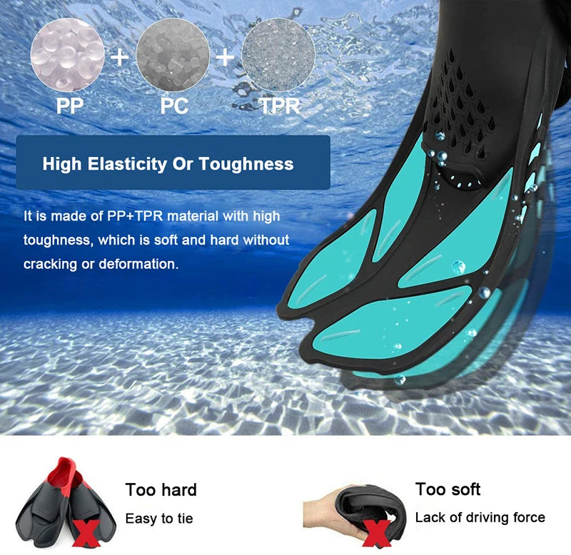 5PCS Snorkeling Set | Dive Mask, Snorkel & Adjustable Fins
