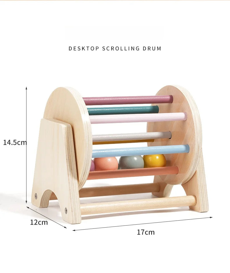 Montessori Wooden Rolling Ball Drum | Engaging Baby Learning Toy