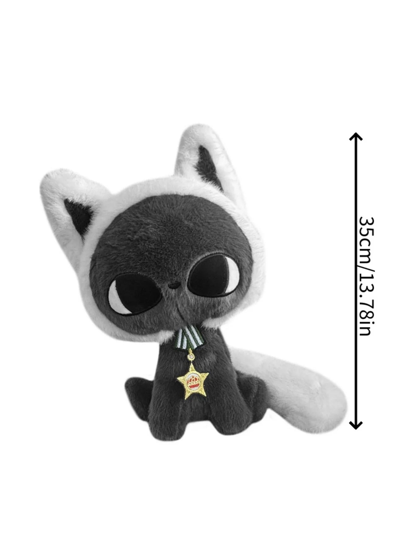 Kawaii Celestial Black Cat Plush Toy | Elegant Moonlight Design
