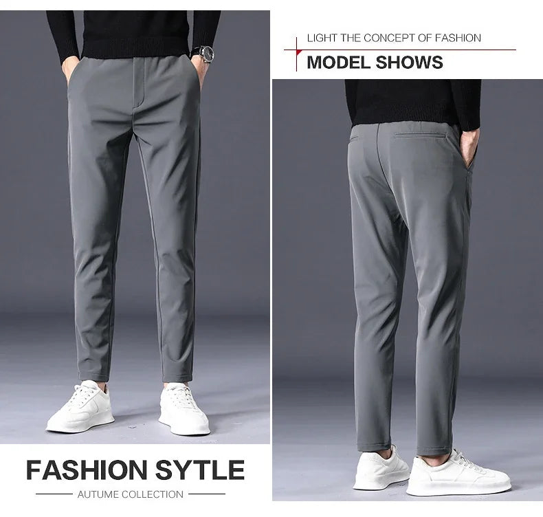 Winter Warm Fleece Men's Business Casual Pants | Stylish Thermal Trousers