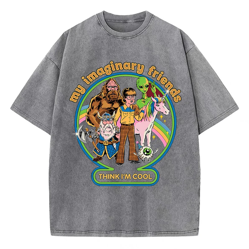 Washed Retro Men's Oversized T-Shirt | Soft Cotton Casual Tee